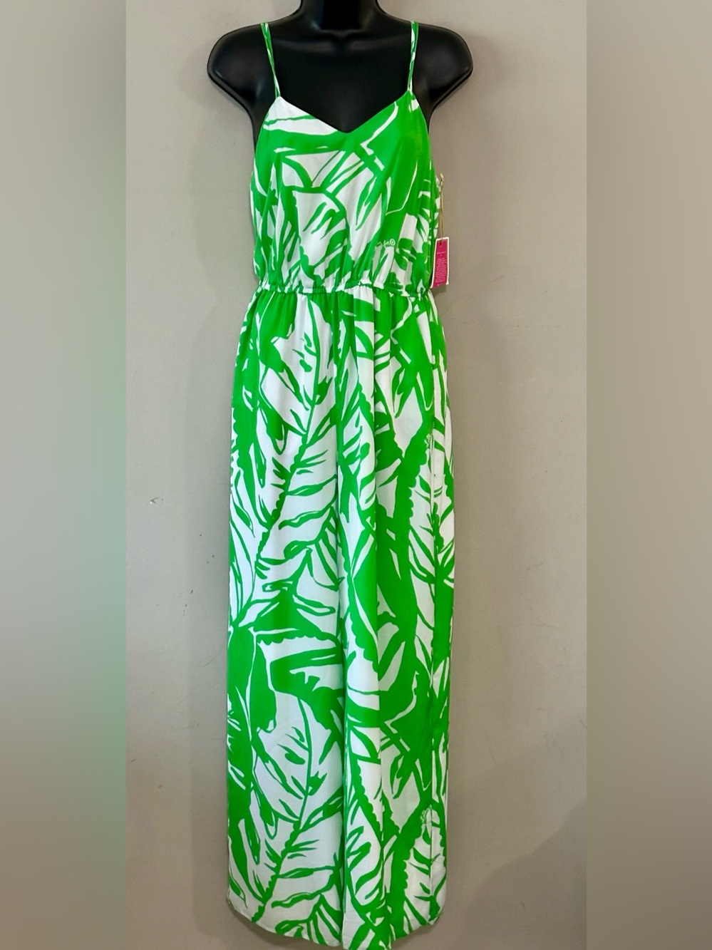 Lilly Pulitzer for Target Green and White Leaf Print Wide-Leg Jumpsuit